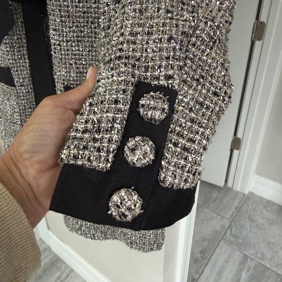 Tuckernuck Holiday Dress- Silver Coco Tweed Bow Dress Size Small - Picture 2 of 9